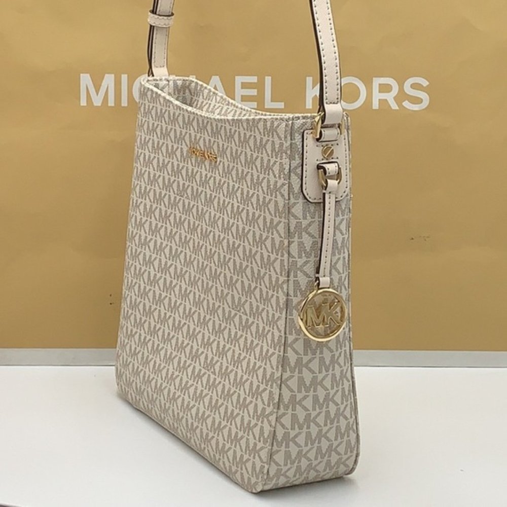 Michael Kors Jet Set Travel Large Messenger Crossbody Bag Light Cream Multi - Picture 2 of 16